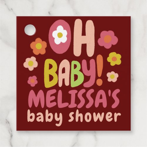 BABY SHOWER Groovy Daisies COLORFUL CUSTOM  Favor Tags