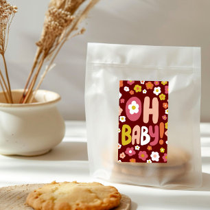 BABY SHOWER Groovy Daisies Floral CUSTOM Rectangular Sticker