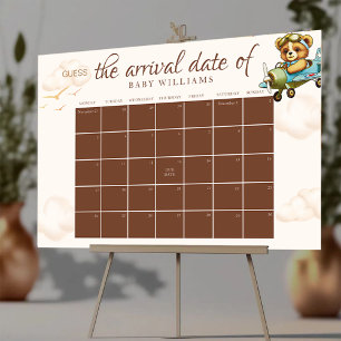 Baby Shower Guess The Due Date Calendar Poster