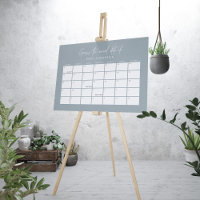 Baby shower guess the due date modern dusty blue