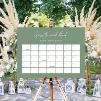 Baby shower guess the due date modern sage green