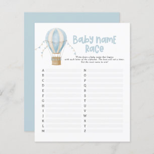 Baby shower guess the name modern hot air balloon