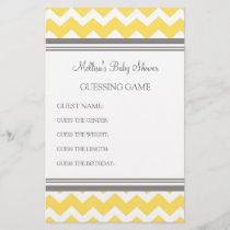 Baby Shower Guessing Game Yellow Chevron