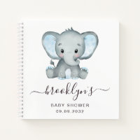 Baby Shower Guest Book | Blue Elephant