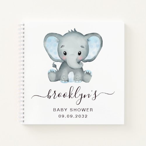 Baby Shower Guest Book  Blue Elephant