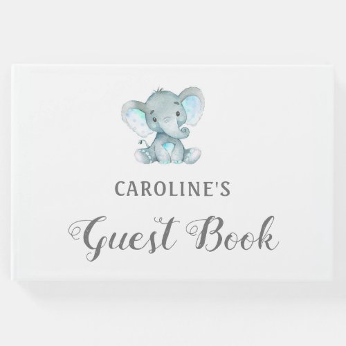 Baby Shower Guest Book Blue Elephant Guest Book