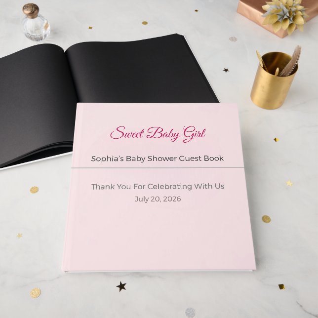 Baby Shower Guest Book | Elegant Keepsake (Front Open)
