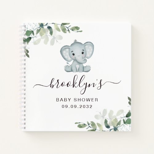 Baby Shower Guest Book  Elephant Eucalyptus