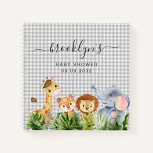 Baby Shower Guest Book Gingham Jungle