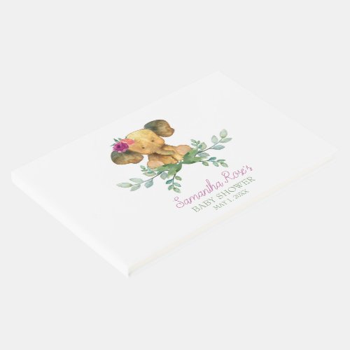 Baby Shower Guest Book Girl Elephant Guest Book