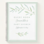 Baby Shower Guest Book Greenery Elegant Watercolor at Zazzle