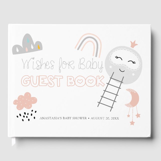Baby Shower Guest Book Pathway to the Moon (Front)