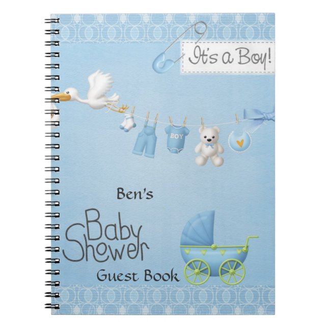 Baby Shower Guest Book Spiral Note Books (Front)