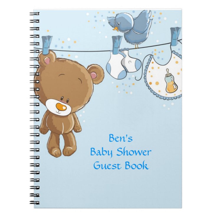 Baby Shower Guest Book Spiral Note Books Zazzle