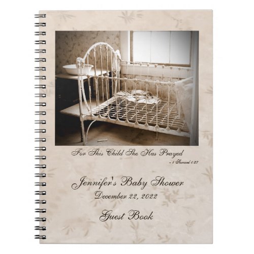 Baby Shower Guest Book Vintage Crib Notebook