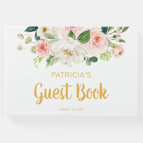 Baby Shower Guest Books Blush Floral Guest Book