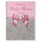 Baby Shower Guestbook Silver Sequins Pink Bow