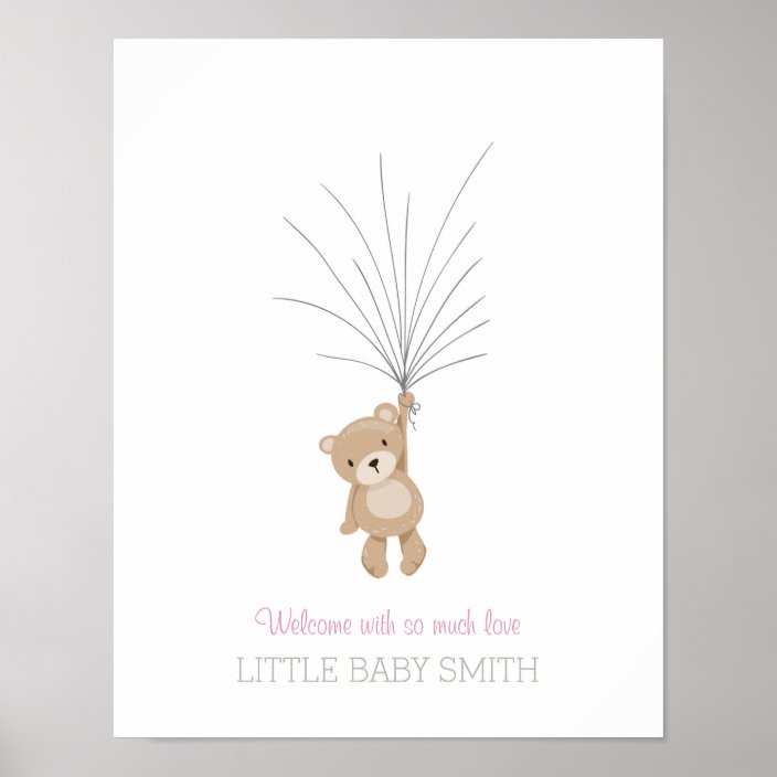 Wild Little Bear Baby Shower Guestbook CANVAS Wall Art