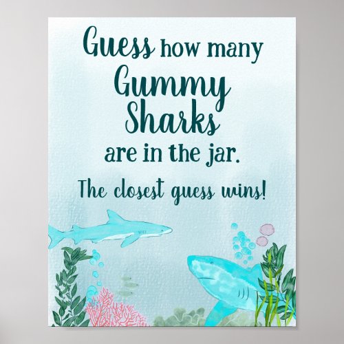 Baby Shower Gummy Shark Game  Poster