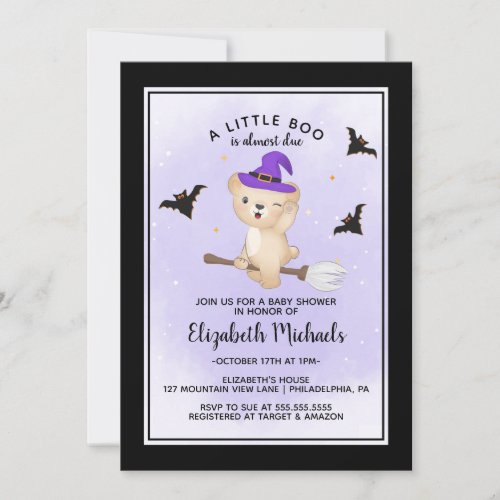 BABY SHOWER HALLOWEEN  A Little Boo Is Due Invitation