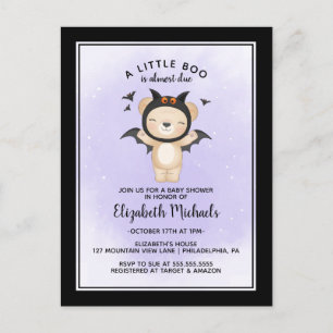 BABY SHOWER HALLOWEEN A Little Boo Is Due Postcard
