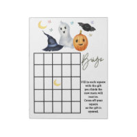 Baby Shower Halloween Bingo Game Ghost Boo Notepad