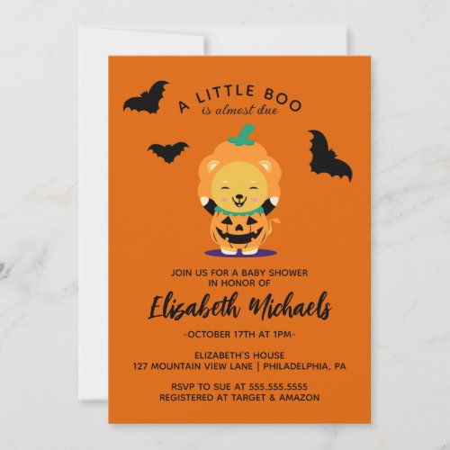 BABY SHOWER  Halloween Cute Lil Pumpkin Note Card