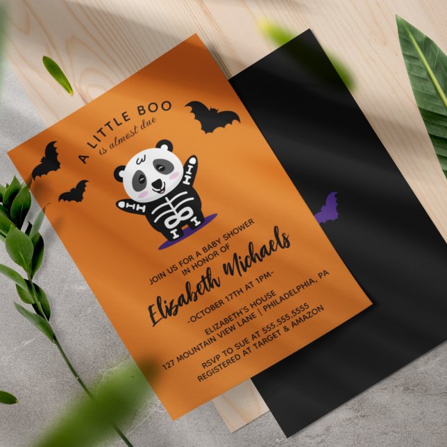 BABY SHOWER | Halloween Cute Mummy Panda Bear Note Card (Creator Uploaded)