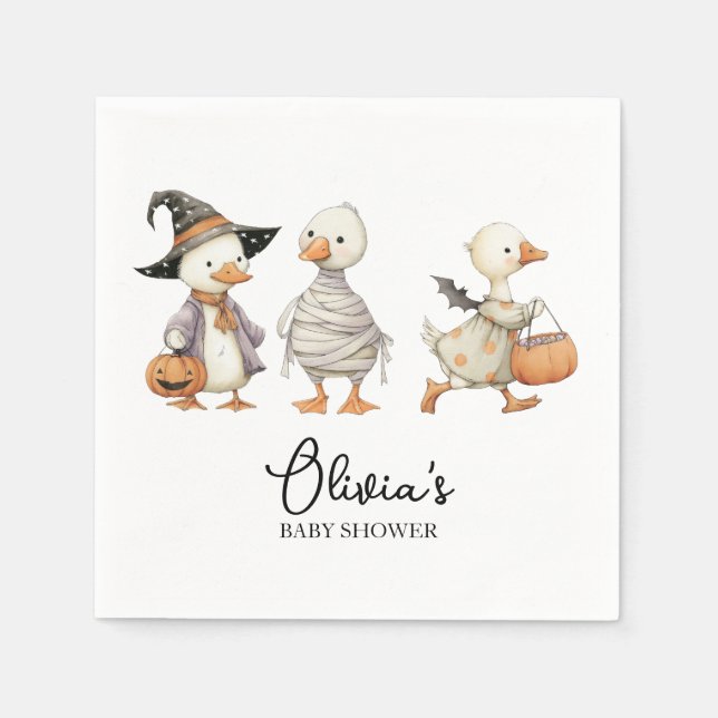 Baby Shower Halloween goose Napkins (Front)