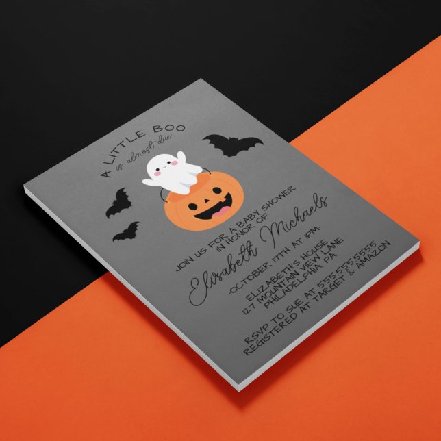 BABY SHOWER | Halloween Lil' Boo Ghost Note Card (Creator Uploaded)