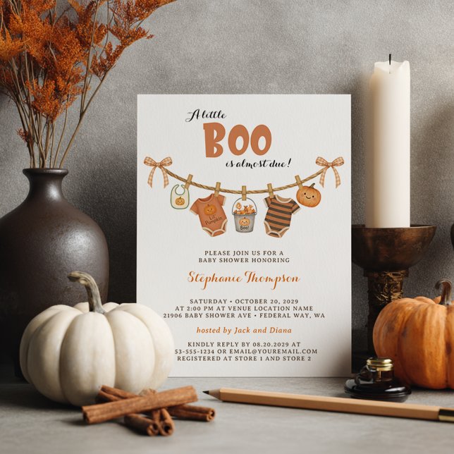 Baby Shower Halloween Little Boo Invitation (Baby Shower Halloween Little Boo Invitation)