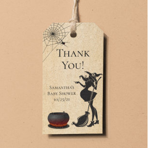 Baby Shower Halloween Witch Favor  Gift Tags