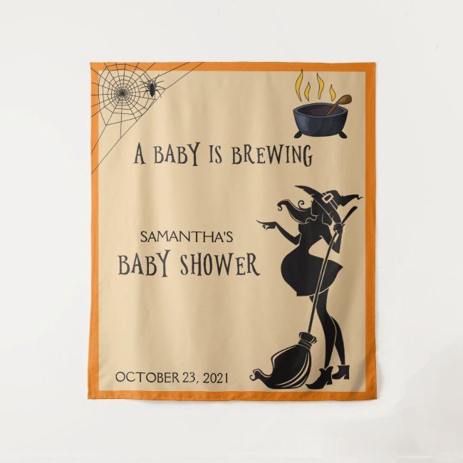 Baby Shower Halloween Witch Photo Backdrop