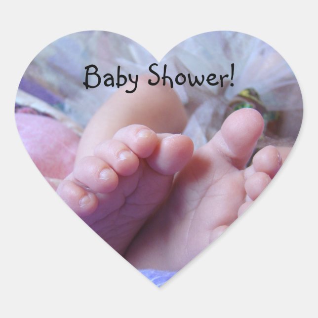 Baby Shower heart shaped stickers envelope seals (Front)