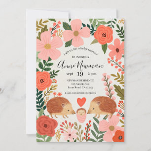 Baby Shower Hedgehog Love Invitation