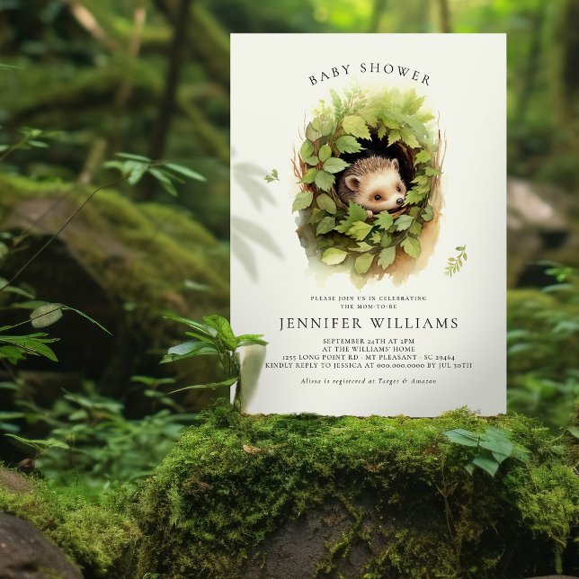 Baby Shower Hedgehog Watercolor Invitation (Creator Uploaded)