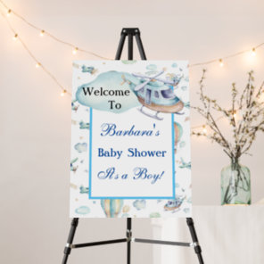 Baby Shower Helicopter And Hot Air Balloons  Foam Board