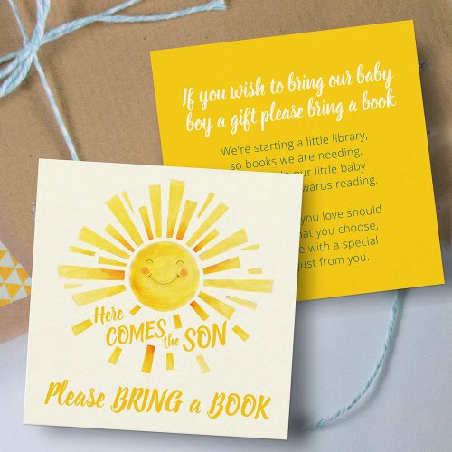 Baby shower here comes the sun gift request card