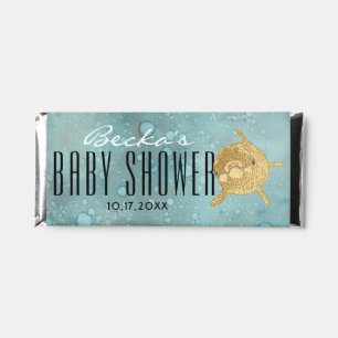 Baby Shower Hershey Chocolate Bar Gold Dolphins