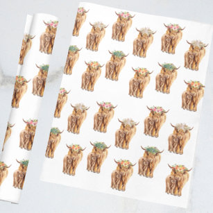Cow Print Wrapping Paper 5 Sheets Custom Wrapping Paper, Wrapping