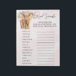 Baby Shower Highland cow Pink Word scramble Game Notepad<br><div class="desc">This design may be personalized in the area provided by changing the photo and/or text. Or it can be customized by clicking Personalize this Template and then choosing the click to customize further option and delete or change the color of the background, add text, change the text color or style,...</div>
