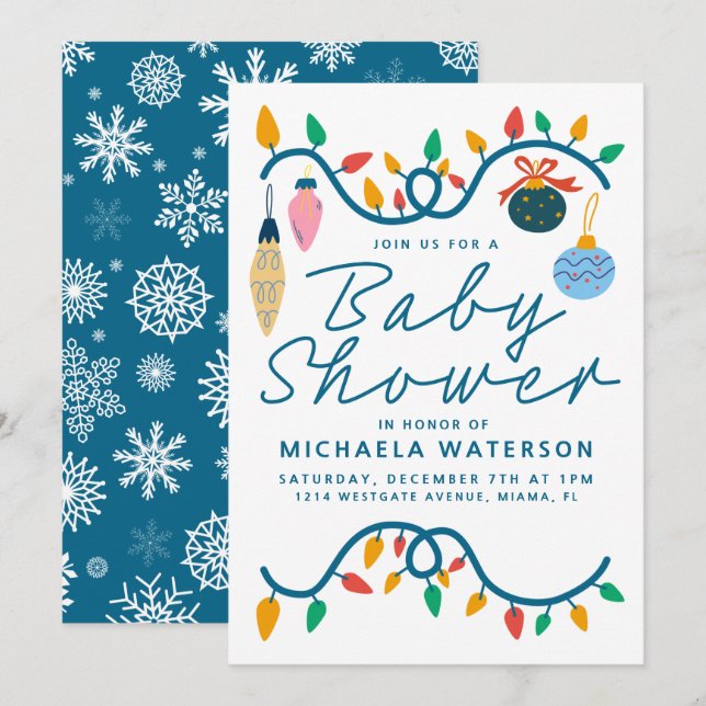BABY SHOWER | Holiday Ornaments Invitation (Front/Back)
