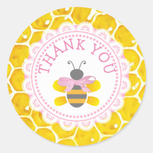 Baby Shower Honeybee Thank You Honeycomb Stickers