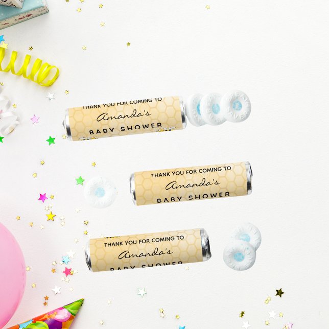 Baby shower honeycomb bumble bees thank you breath savers® mints (Creator Uploaded)