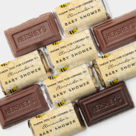 Baby shower honeycomb bumble bees thank you hershey's miniatures
