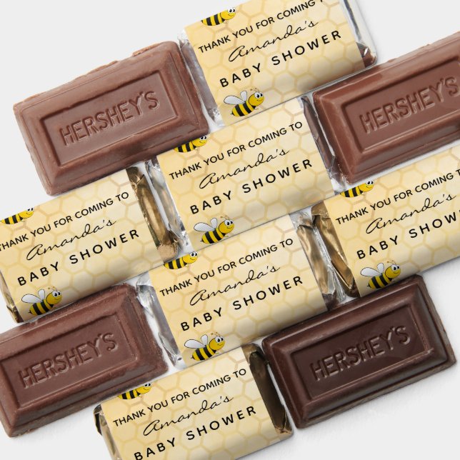 Baby shower honeycomb bumble bees thank you hershey's miniatures (Assorted)