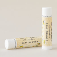 Baby shower honeycomb bumble bees thank you lip balm