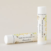 Baby shower honeycomb bumble bees thank you lip balm