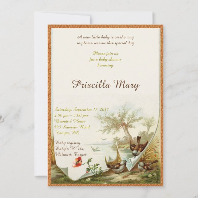 Baby Shower honoring. Invitation (Front)