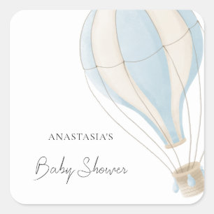 Baby Shower Hot Air Balloon Name Favor Label